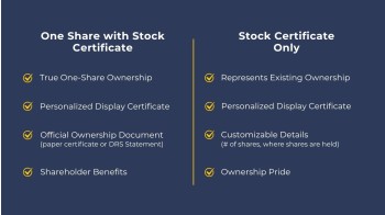 Not All Stock Certificates Are the Same: Real Ownership vs. Replica Keepsakes