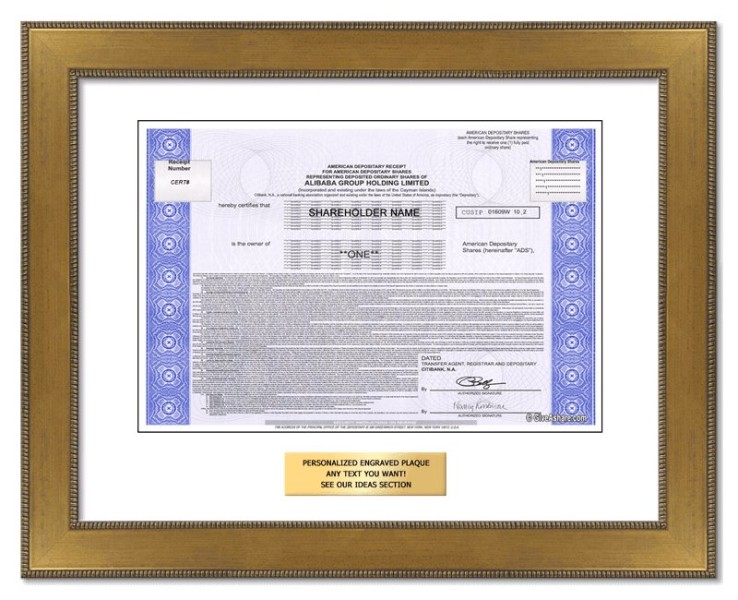 Alibaba - Replica Stock Certificate