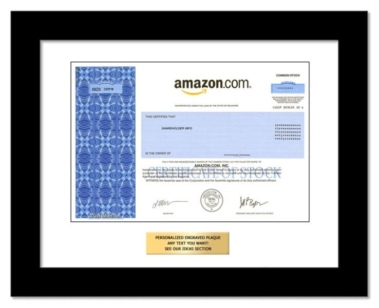 Amazon - Replica Stock Certificate