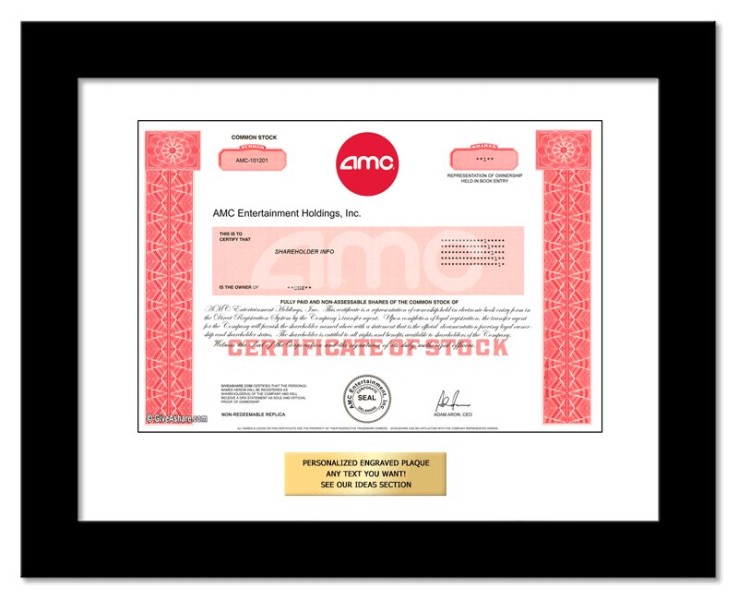 AMC - Replica Stock Certificate