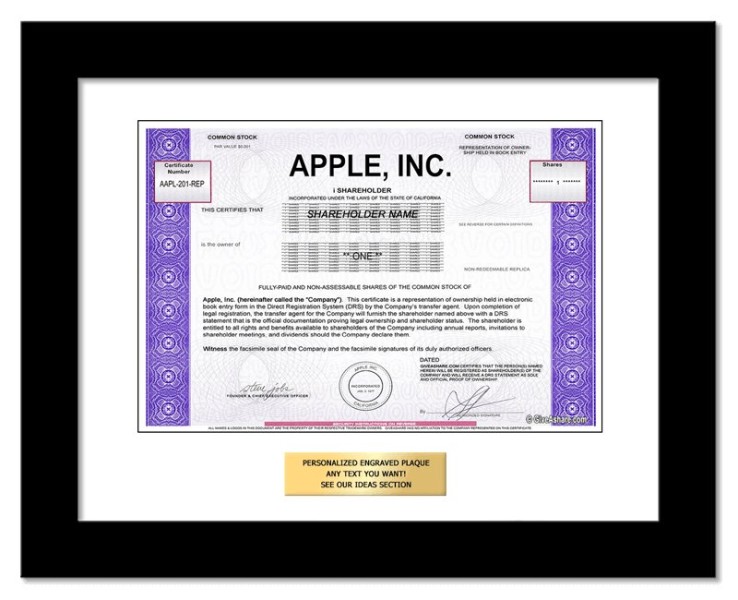 Apple - Replica Stock Certificate