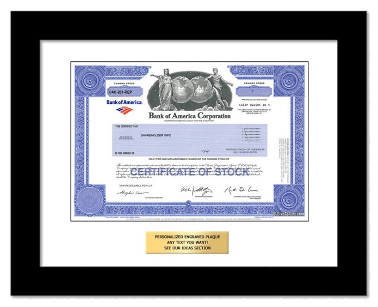 Bank of America - Replica Stock Certificate