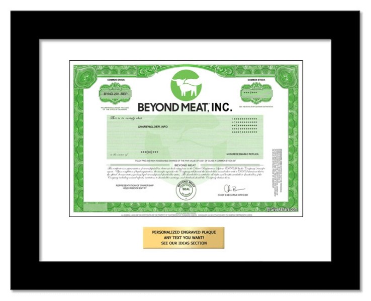 Beyond Meat - Replica Stock Certificate