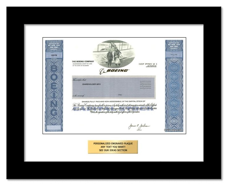 Boeing - Replica Stock Certificate