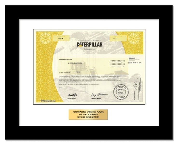 Caterpillar - Replica Stock Certificate