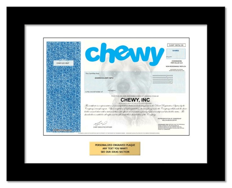 Chewy - Replica Stock Certificate