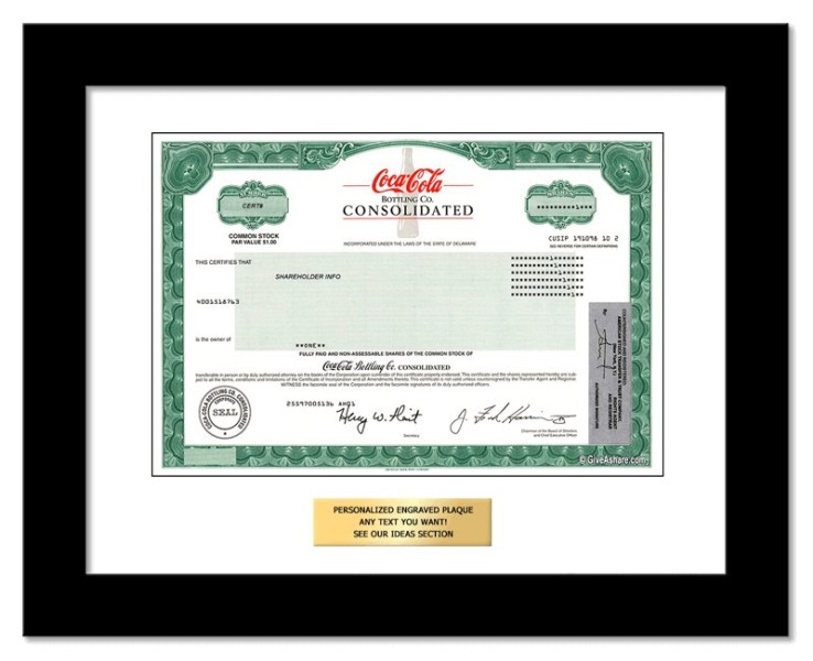 Coca-Cola Bottling - Replica Stock Certificate