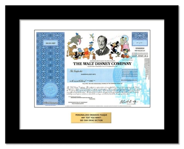 Disney - Replica Stock Certificate