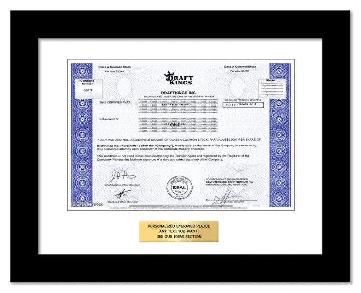 DraftKings - Replica Stock Certificate