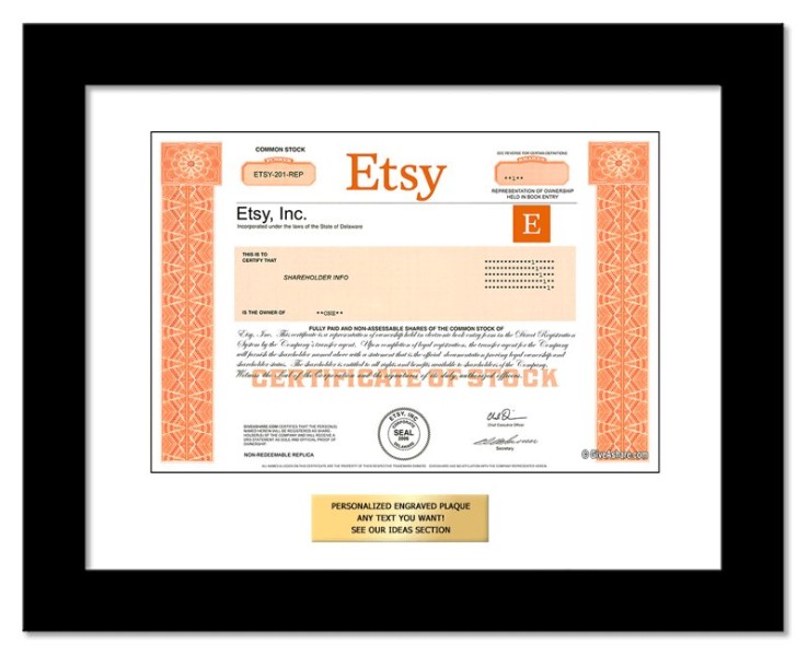 Etsy - Replica Stock Certificate