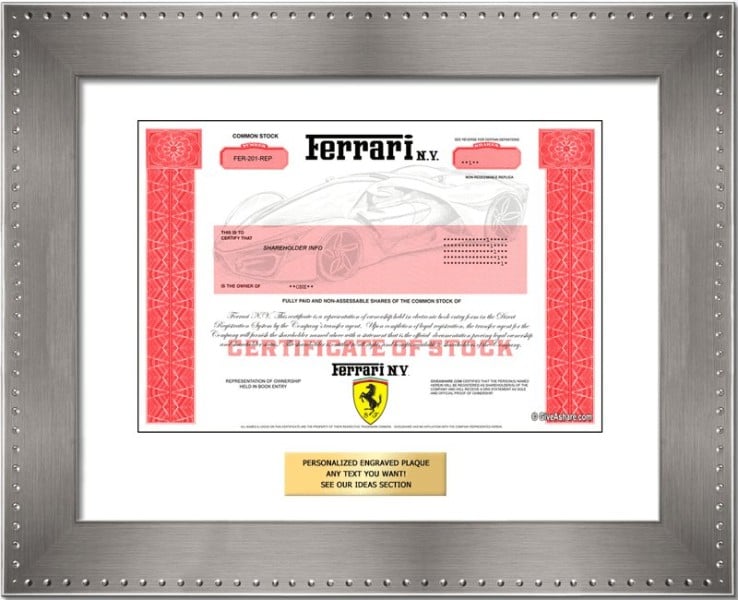 Ferrari - Replica Stock Certificate