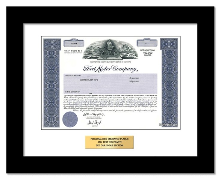 Ford Motor - Replica Stock Certificate