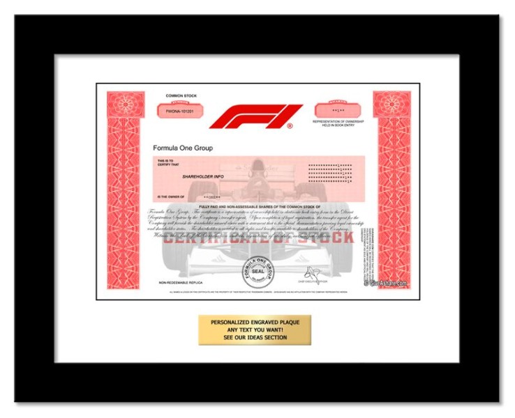 Formula One - Replica Stock Certificate