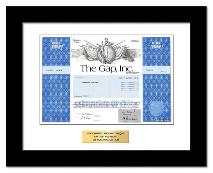 Gap - Replica Stock Certificate