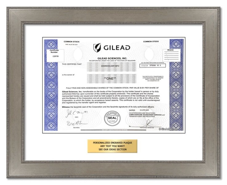 Gilead Sciences - Replica Stock Certificate