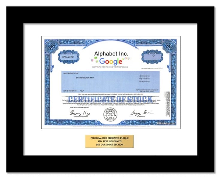 Alphabet - Replica Stock Certificate