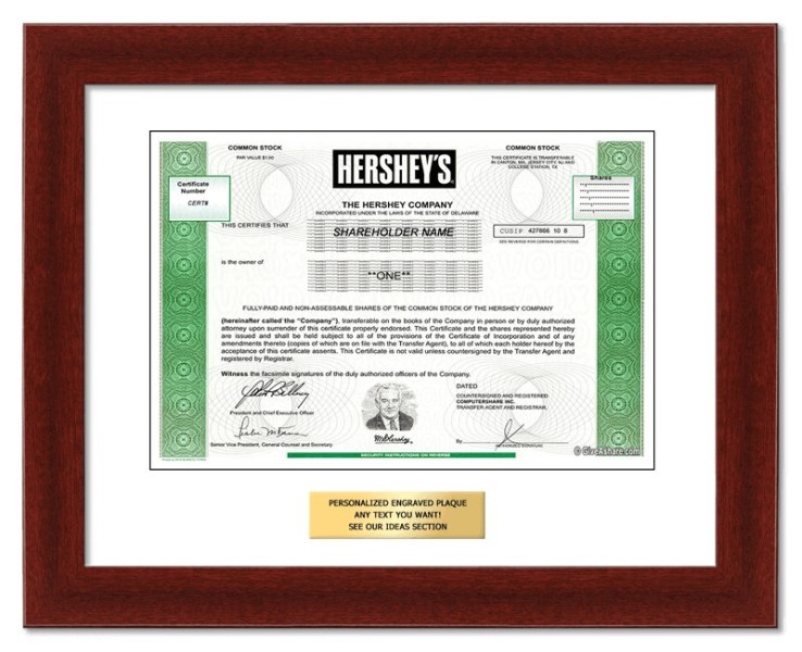 Hershey - Replica Stock Certificate