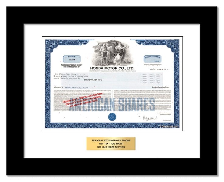 Honda - Replica Stock Certificate