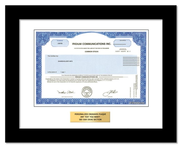 Iridium - Replica Stock Certificate