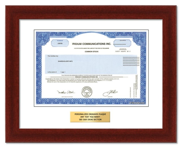 Iridium - Replica Stock Certificate