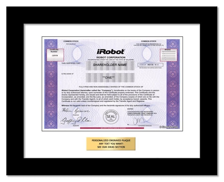 iRobot - Replica Stock Certificate