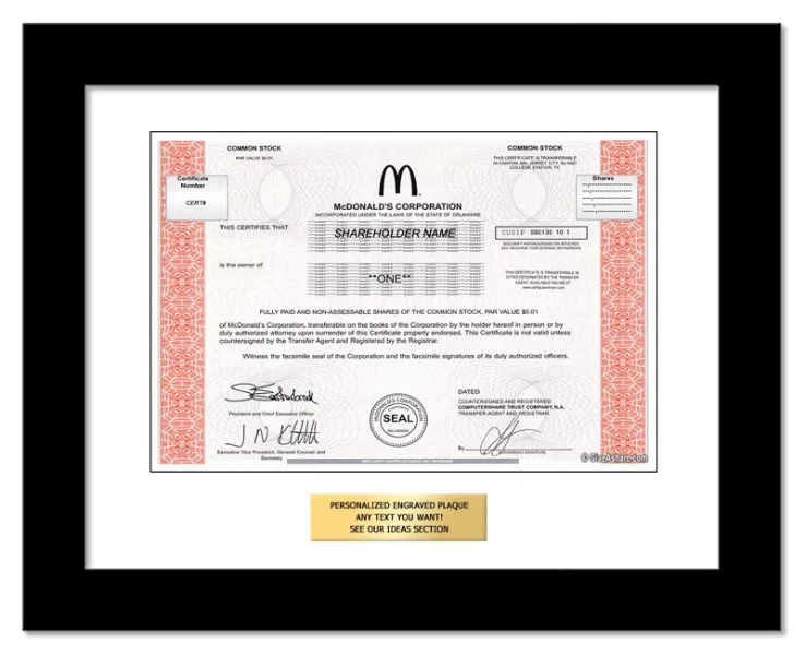 McDonalds Stock - One Share