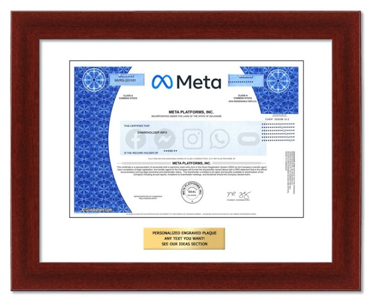 Meta - Replica Stock Certificate