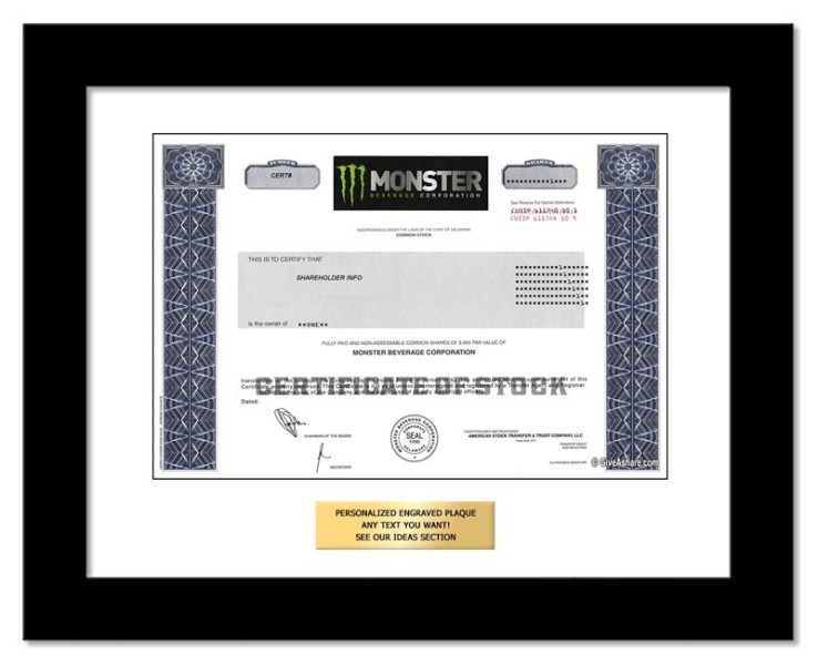 Monster - Replica Stock Certificate