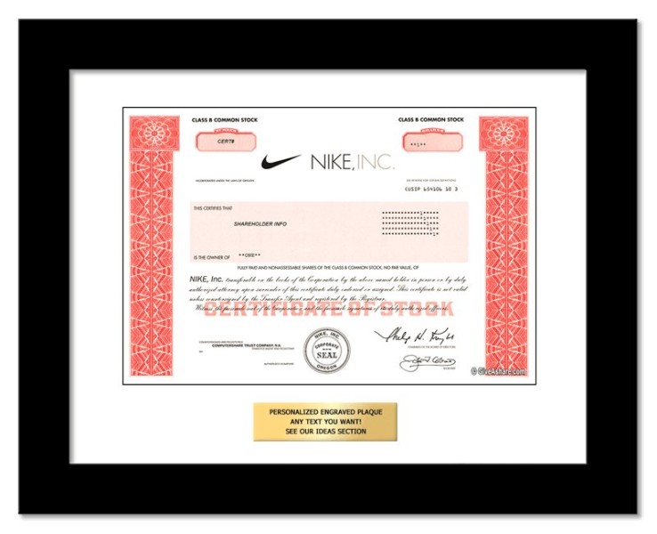 Nike - Replica Stock Certificate