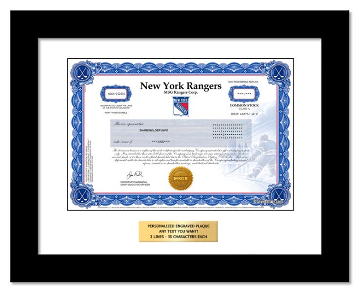 New York Rangers Stock - One Share