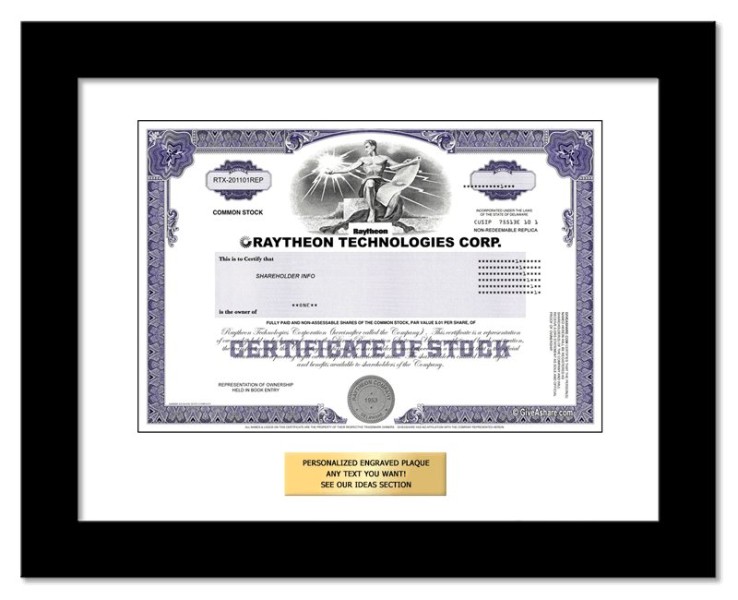 Raytheon Technologies - Replica Stock Certificate