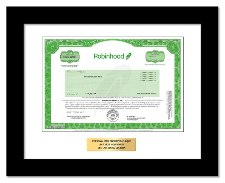 Robinhood - Replica Stock Certificate