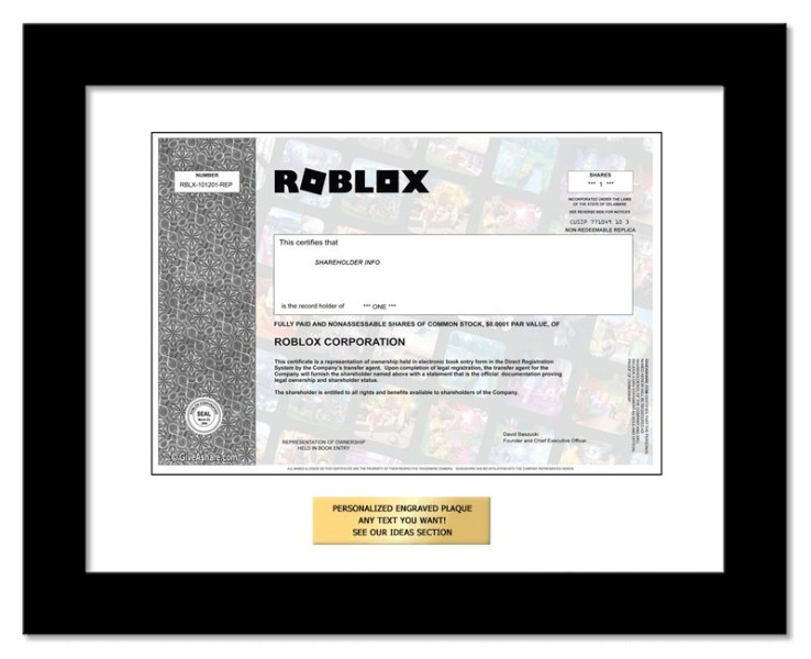 Roblox - Replica Stock Certificate