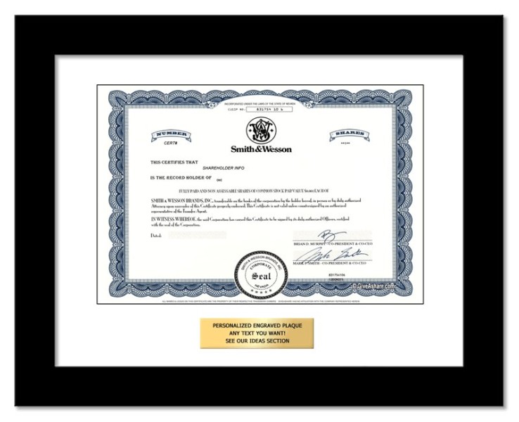 Smith & Wesson - Replica Stock Certificate