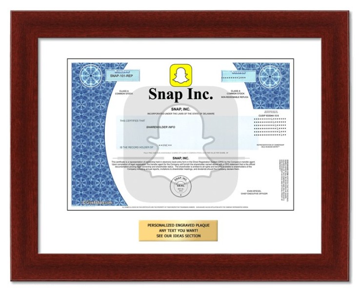 Snap - Replica Stock Certificate