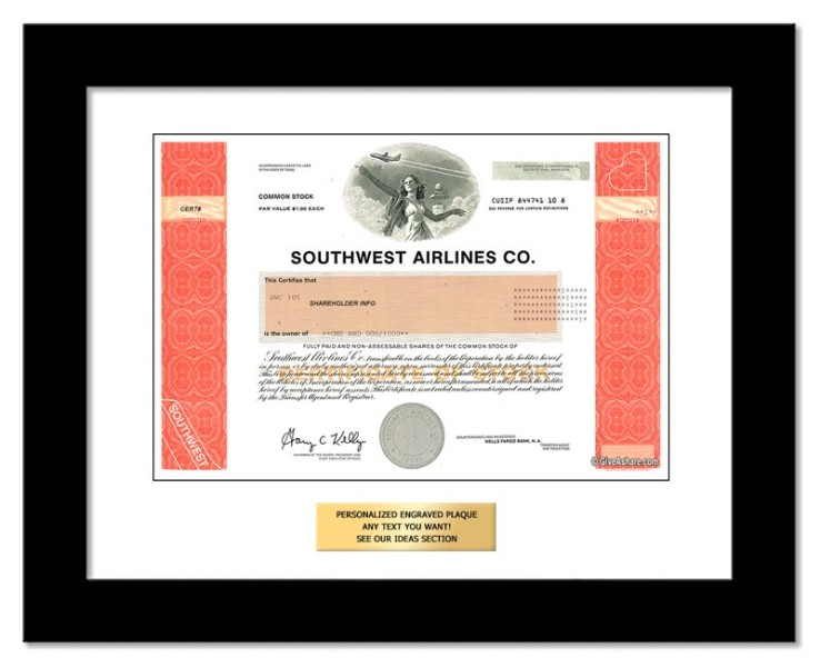 Southwest Airlines - Replica Stock Certificate