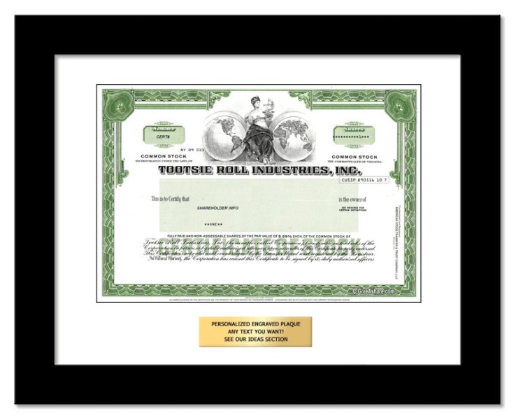 Tootsie Roll - Replica Stock Certificate