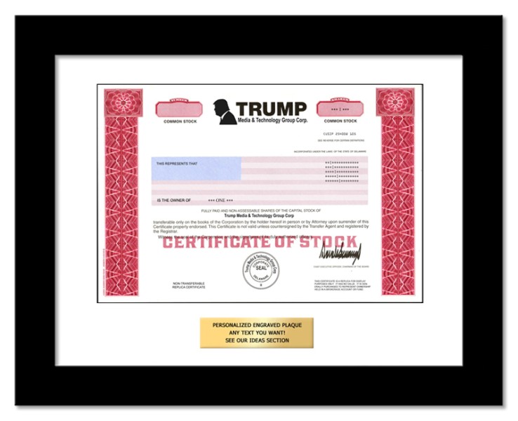 Trump Media - Replica Stock Certificate