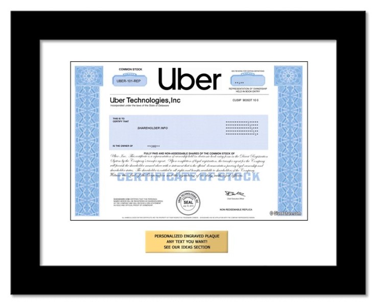 Uber - Replica Stock Certificate