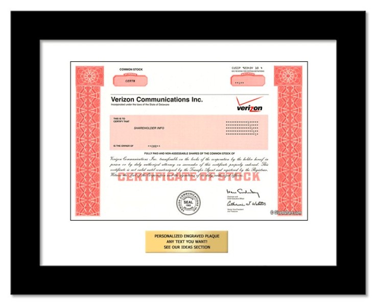 Verizon - Replica Stock Certificate