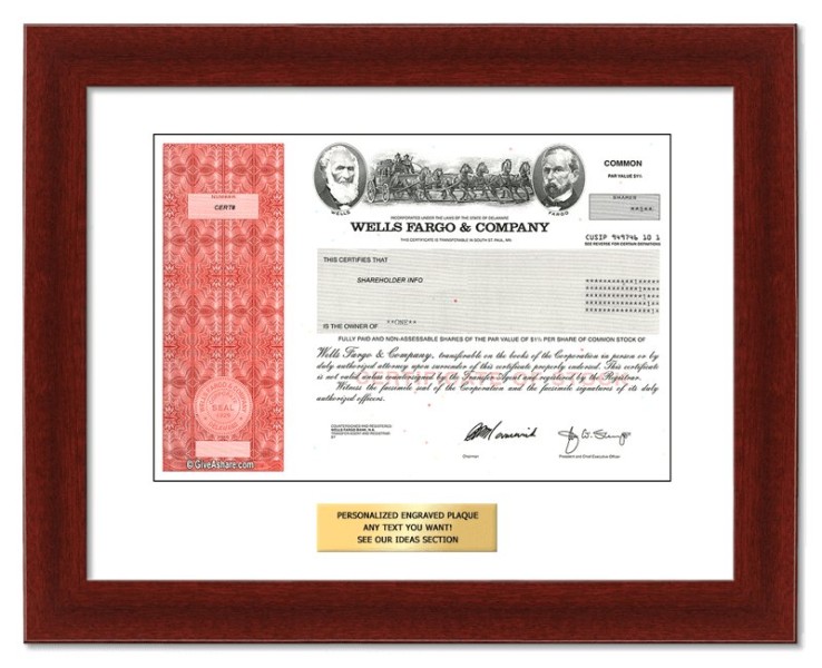 Wells Fargo - Replica Stock Certificate