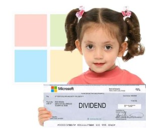 little girl with dividend check