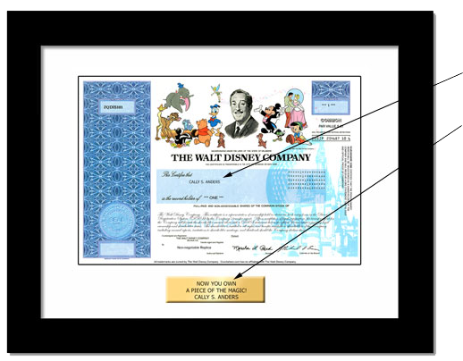 framed disney stock with arrows to personalization