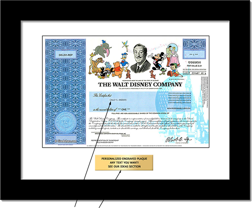 framed disney stock with arrows to personalization