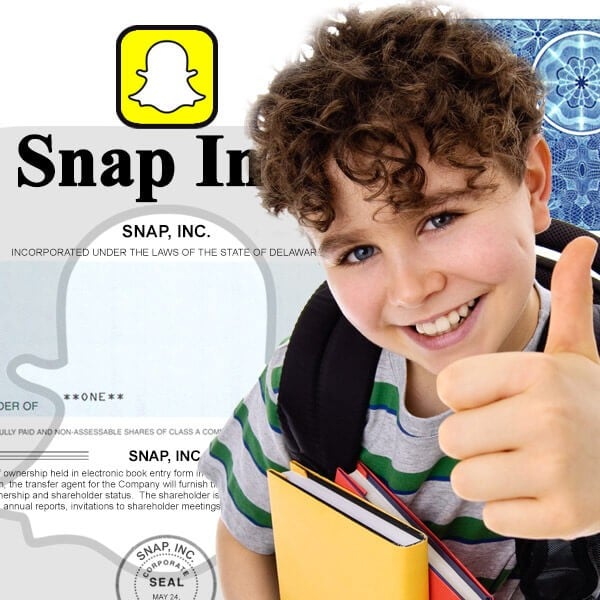 boy giving thumbs up about snap stock