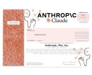 Anthropic - Replica Stock Certificate