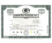 Green Bay Packers - Replica Stock Certificate Green Bay Packers - Replica Stock Certificate