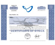 Joby- Replica Stock Certificate