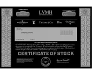 LVMH Personalized Replica Stock Certificate LVMH Personalized Replica Stock Certificate