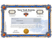 New York Knicks - Replica Stock Certificate New York Knicks - Replica Stock Certificate